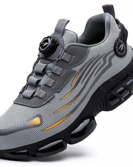 Bryce™ | Rotary Button Safety Trainer Shoes for Men Gray Shoes