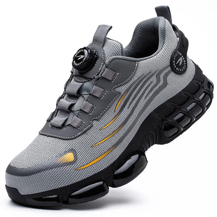Bryce™ | Rotary Button Safety Trainer Shoes for Men Gray Shoes