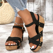 Karen™ | Comfortable Buckle Wedge Sandals
