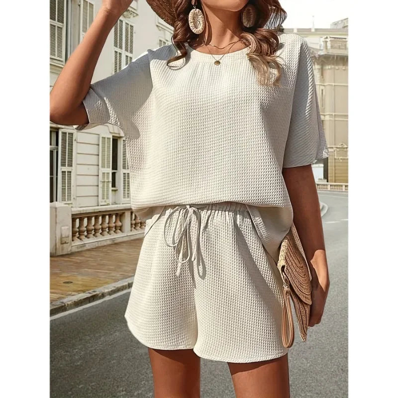 Evanna™ | Soft Textured Knit Matching Set Gray-4 Two piece set