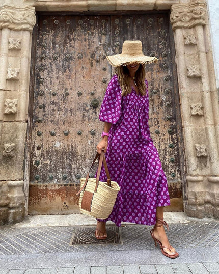 Bianca Bohemian Maxi Dress Purple Dresses