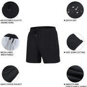 Men's Quick-Dry Swim Trunks with Zipper Pockets Shorts