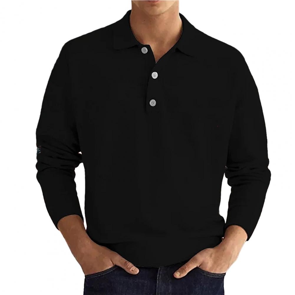 Bradley | Long Sleeved Polo Shirt Black Polos Shirts
