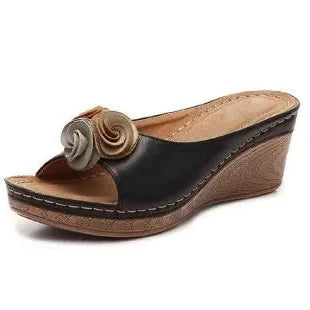 Naomi™ | Comfortable Leather Summer Sandals Black Shoes & Sandals