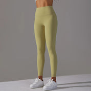 Sophia | Breathable Yoga Gym Leggings Yellow Leaves