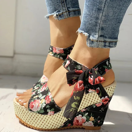 Koa™ | Stylish Wedge Sandals Black Shoes & Sandals