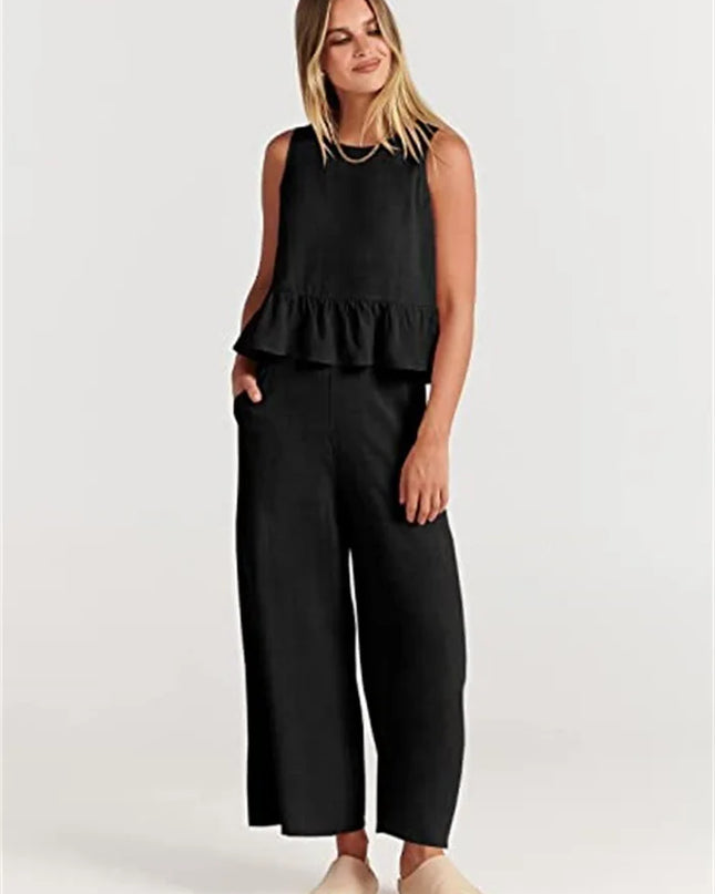 Amara™ | Casual Summer Co-ord Black Two piece set