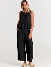 Amara™ | Casual Summer Co-ord Black Two piece set