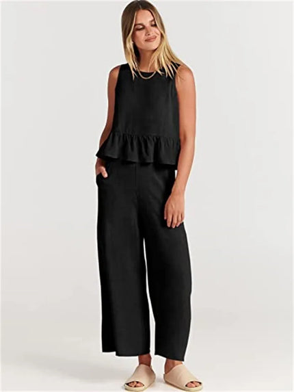 Amara™ | Casual Summer Co-ord Black Two piece set