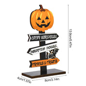 Wooden Pumpkin Ghost Halloween B02 Halloween Decorations