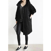 Laura | Waterproof windbreaker with hood Black