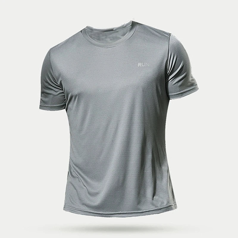 Quick-Dry Compression Athletic Tee – Lightweight Gymwear GRAY T Shirts