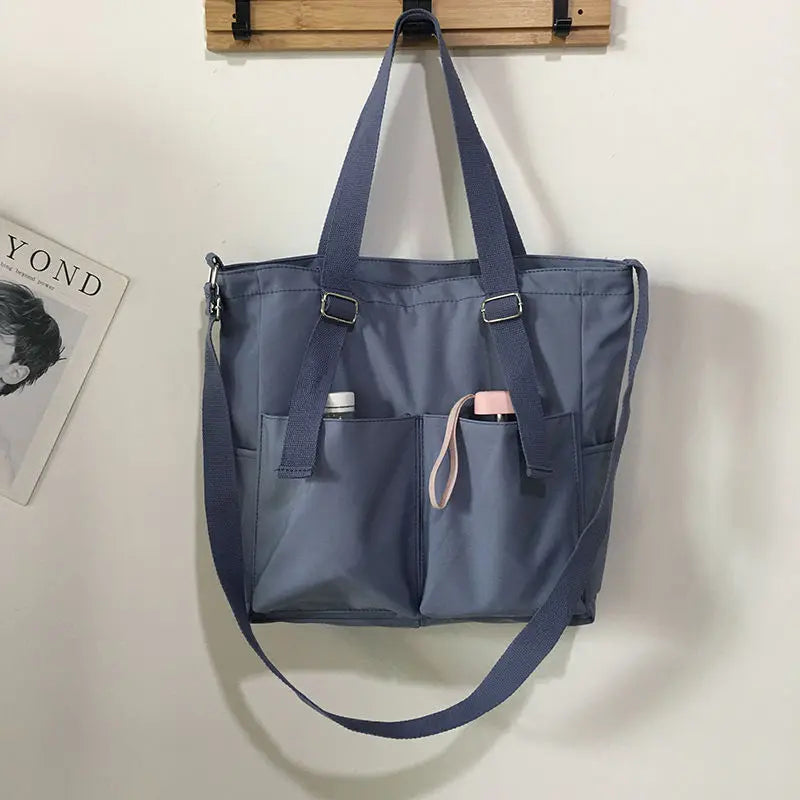 Waterproof Oxford Large-Capacity Women's Tote Bag Blue Tote Bags