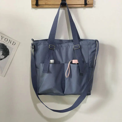 Waterproof Oxford Large-Capacity Women's Tote Bag Blue Tote Bags