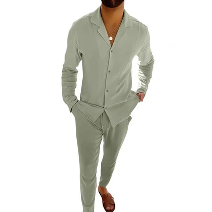 Kai™ | Casual Two Piece Set for Men Light Green Two piece set