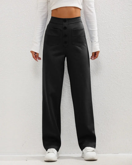 Brooklyn™ | Luxe High Waist Elastic Pants Black PANT