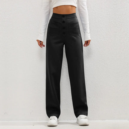 Brooklyn™ | Luxe High Waist Elastic Pants Black PANT