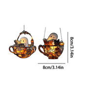 Ghost Reading Book Window Ornament Halloween Decorations