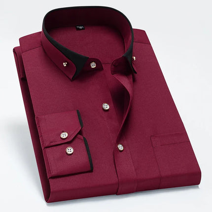 Avant Garde Button-Down Wine Red