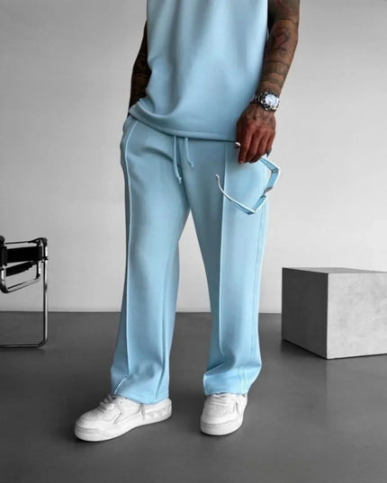 Two‑Piece Bamboo Lounge Set Sky Blue Men Set