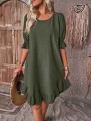 Lily | Summer dress with ruffles Green Dresses