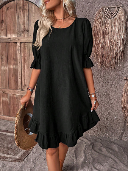 Lily | Summer dress with ruffles Black Dresses
