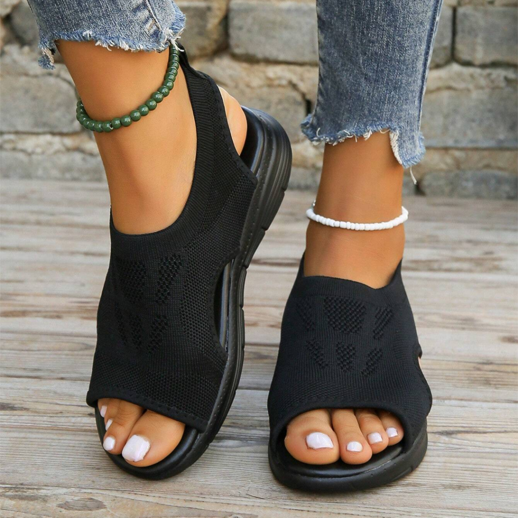 Orthopedic Arch Support Wide Fit Sport Sandals Black Sandals