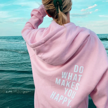Bobbi | Statement Hoodie Light pink - white print