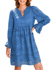 Vintage Eyelet Cotton Midi Dress Dresses