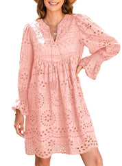 Vintage Eyelet Cotton Midi Dress Dresses