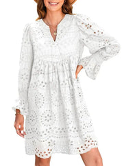 Vintage Eyelet Cotton Midi Dress Dresses