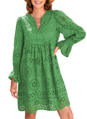 Vintage Eyelet Cotton Midi Dress Dresses