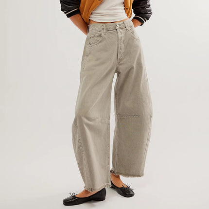 Summer Barrel Jean Beige Women's Clothing