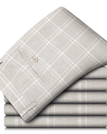Manor Plaid Trouser Beige Men's Clothing