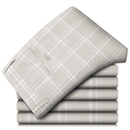 Manor Plaid Trouser Beige Men's Clothing