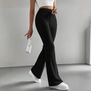 Flare Ribbed Lounge Pant Black Women's Clothing