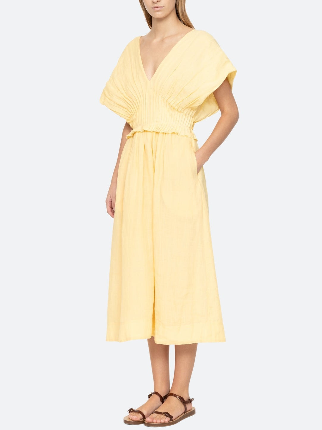 Oversized Sleeve Midi Dress Loose Fit Women Dresses