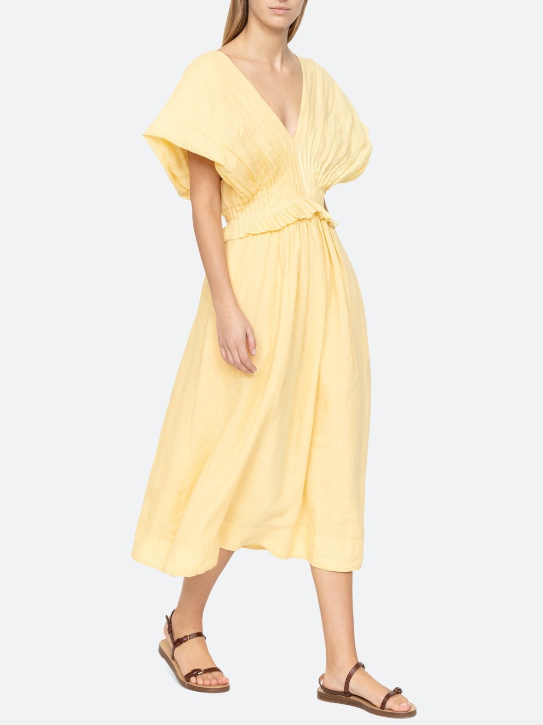 Oversized Sleeve Midi Dress Loose Fit Women Dresses