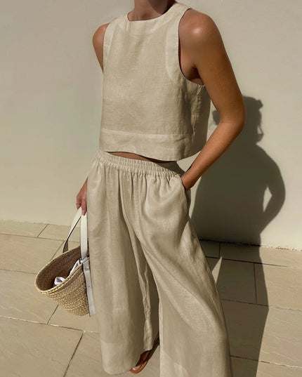 Vera | Two-piece set Apricot Kleding