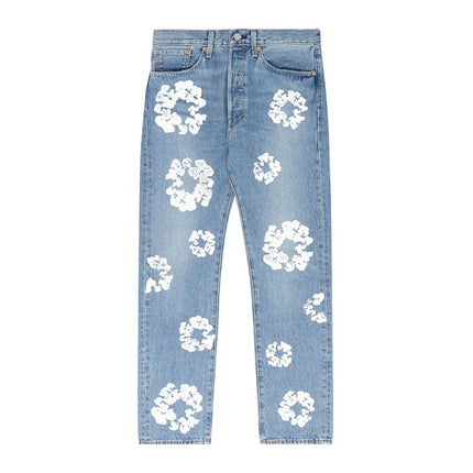 Retro Denim Tears Couples Outfit - Matching Jacket and Pants Set Blue trousers Jacket