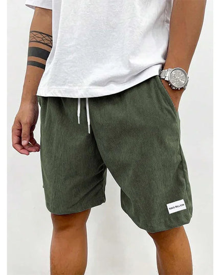 Men’s Velvet Drawstring Shorts Green Shorts