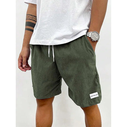 Men’s Velvet Drawstring Shorts Green Shorts