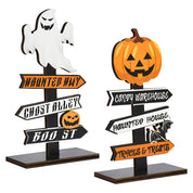 Wooden Pumpkin Ghost Halloween Halloween Decorations