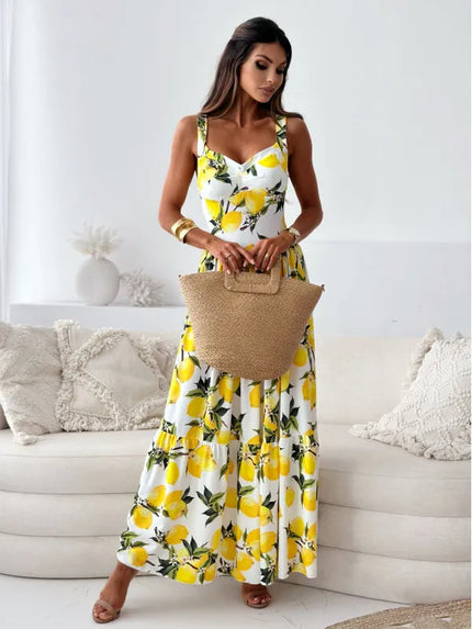 Imani™ | Lemon Spaghetti Strap Summer Dress XXL Dresses