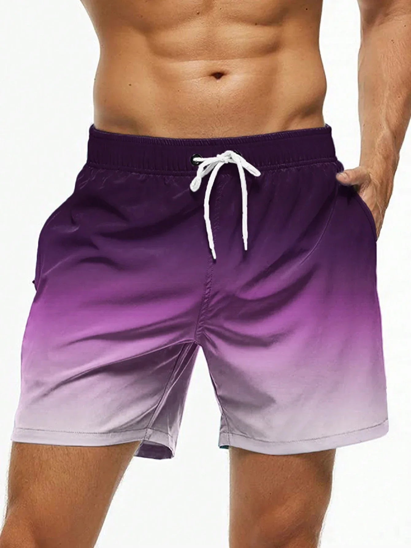 Men's Gradient Color Block Swim Trunks - OKOHOKO™ FASHION