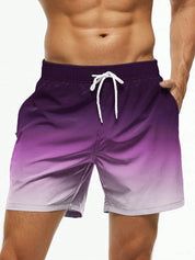 Men's Gradient Color Block Swim Trunks - OKOHOKO™ FASHION