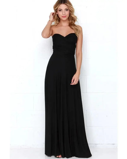 Multiway Wrap Convertible Red Maxi Dress Black Dresses