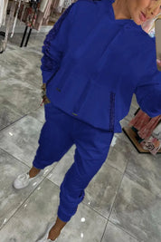 Yas™ | Everyday Essential Hoodie & Pants Duo Deep Blue Two piece set