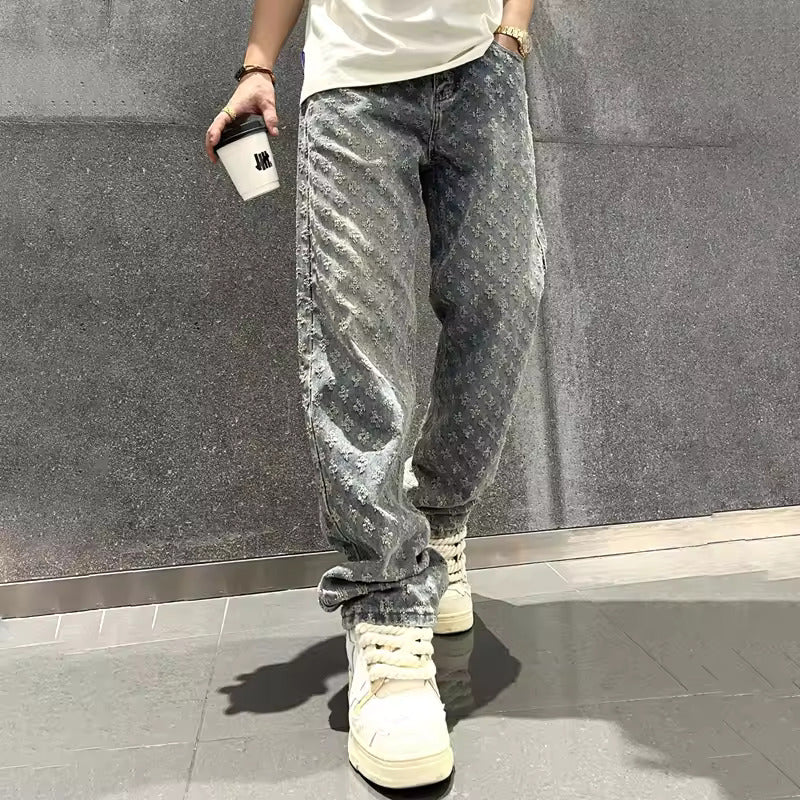Premium Jacquard Denim Jeans Pants