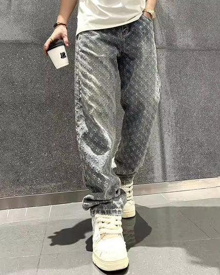 Premium Jacquard Denim Jeans Pants